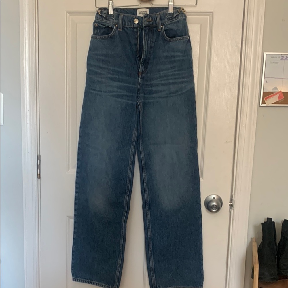 Blue Flare Wide Leg High-Waisted Jeans